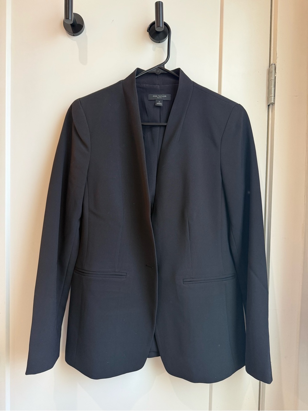 Ann Taylor Black Collarless Blazer